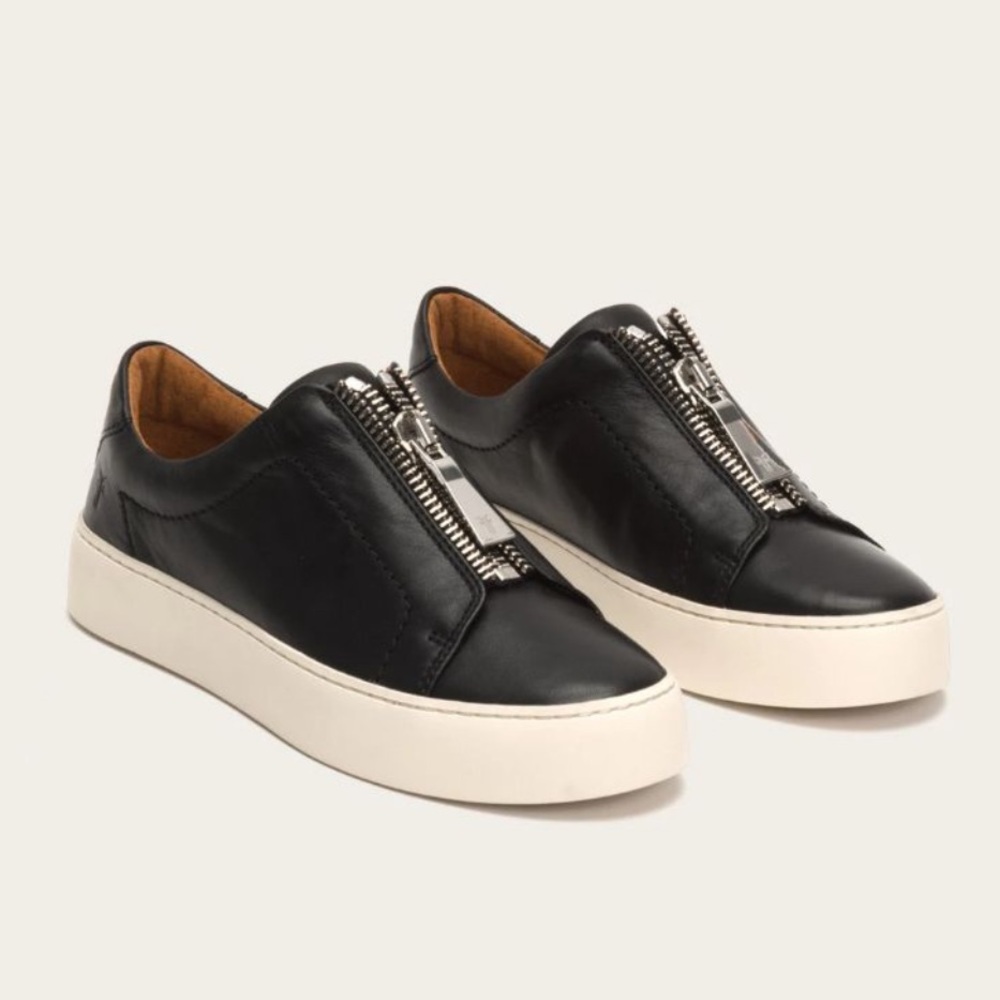 Frye Lena Zip Low platform loafer sz 5.5